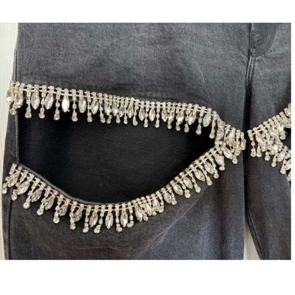🖤💎 NWOT Good American Icon Straight Diamond Jeans- size 14 💎🖤 - Picture 10 of 12